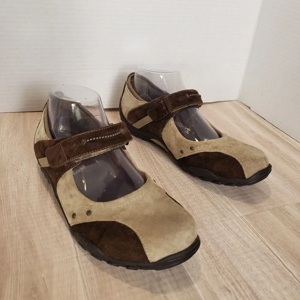 Taos Bravo Mary Jane Brown Leather Shoes Womens Size 8 US Adj Strap